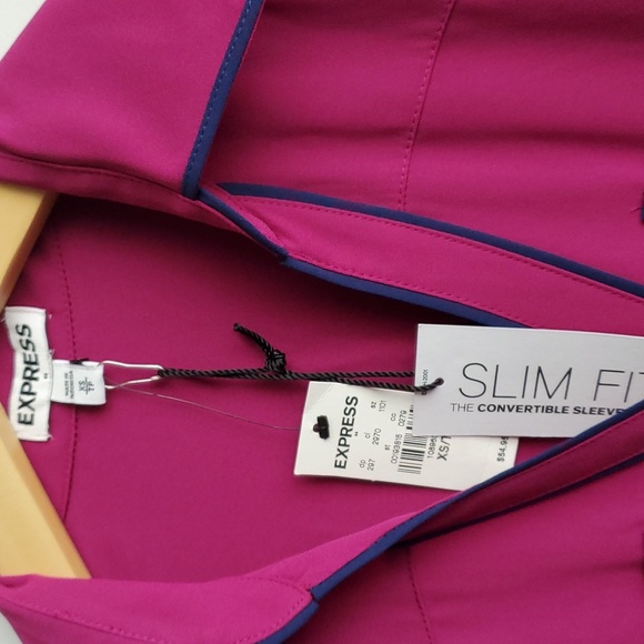 Express Convertible Sleeve Blouse Slim Fit Size XS - Picture 2 of 4